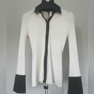 White House black market button up sweater